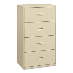 Basyx by Hon 400 Series Four-Drawer Lateral File, 30w x 18d x 52.5h, Putty