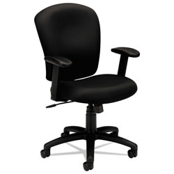 Basyx by Hon HVL220 Mid-Back Task Chair, Supports up to 250 lbs., Black Seat/Black Back, Black Base