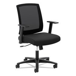 Basyx by Hon Torch Mesh Mid-Back Task Chair, Supports up to 250 lbs., Black Seat/Black Back, Black Base