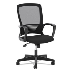 Basyx by Hon HVL525 Mesh High-Back Task Chair, Supports up to 250 lbs., Black Seat/Black Back, Black Base