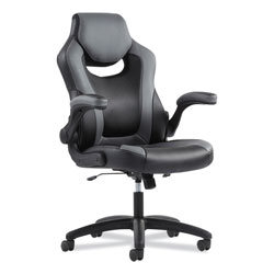 Sadie™ 9-One-One High-Back Racing Style Chair with Flip-Up Arms, Supports up to 225 lbs., Black Seat/Gray Back, Black Base
