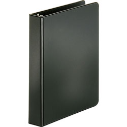 Business Source 35% Recycled Round Ring Binder, 1 in Capacity, Black