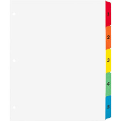 Business Source Index Dividers w/TOC Page, 1-5, 8-1/2 inx11 in, 5 Tabs/ST, Multi