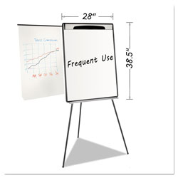 MasterVision™ Magnetic Gold Ultra Dry Erase Tripod Easel W/ Ext Arms, 32 in to 72 in, Black/Silver