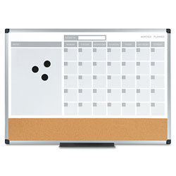 MasterVision™ 3-in-1 Calendar Planner Dry Erase Board, 24 x 18, Aluminum Frame