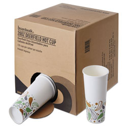 Boardwalk Convenience Pack Paper Hot Cups, 20 oz, Deerfield Print, 9 Cups/Sleeve, 15 Sleeves/Carton