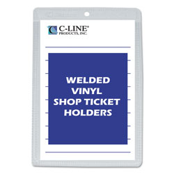 C-Line Clear Vinyl Shop Ticket Holders, Both Sides Clear, 25 Sheets, 5 x 8, 50/Box (CLI80058)