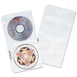 C-Line Deluxe CD Ring Binder Storage Pages, Standard, Stores 4 CDs, 10/Pack (CLI61958)
