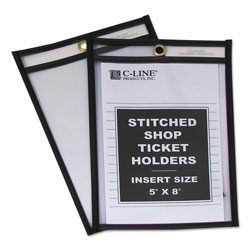 C-Line Shop Ticket Holders, Stitched, Both Sides Clear, 25 Sheets, 5 x 8, 25/Box (CLI46058)
