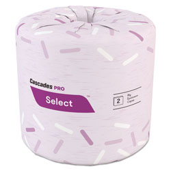 Cascades Select Standard Bath Tissue, 2-Ply, White, 4 x 3.19, 500/Roll, 96/Carton (CSDB040)