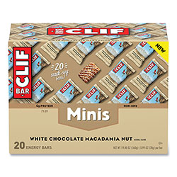 CLIF Bar Energy Bar Minis, White Chocolate Macadamia Nut, 1 oz, 20/Box