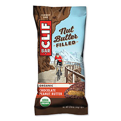 CLIF Bar Nut Butter Filled Energy Bar, Chocolate Peanut Butter, 1.76 oz Bar, 12 Bars/Box