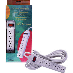 Compucessory 55157 6 Outlet Power Strip, Built in Circuit Breaker, 15' Cord