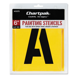 Chartpak/Pickett Painting Stencil Set, A-Z Set/0-9, Manila, 35/Set (CHA01575)