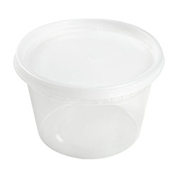 Chesapeake Deli Container, Polypropylene, Combo w/Lid, 16 Oz, Clear, 240/Case