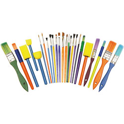 Chenille Kraft Starter Brush Set, 25 Brushes, Assorted