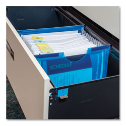 C-Line Expanding File w/ Hanging Tabs, 1 in Expansion, 13 Sections, Letter Size, Blue