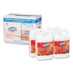 Clorox Professional Floor Cleaner and Degreaser Concentrate, 1 gal Bottle, 4/Carton