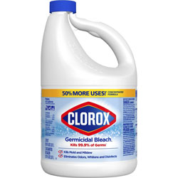 Clorox Germicidal Bleach, Concentrate Liquid, 121 fl oz (3.8 quart), 3/Carton, White