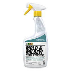 CLR Mold and Mildew Stain Remover, 32 oz Spray Bottle, 6/Carton