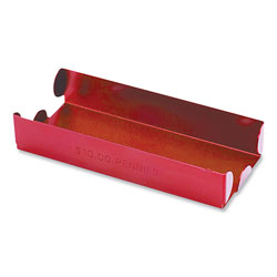 Controltek Metal Coin Tray, Pennies, 3.5 x 10 x 1.75, Red