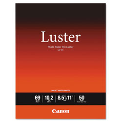 Canon PRO Luster Inkjet Photo Paper, 10.2 mil, 8.5 x 11, Luster White, 50/Pack