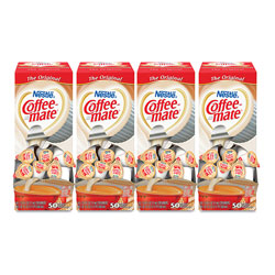 Coffee-Mate® Liquid Coffee Creamer, Original, 0.38 oz Mini Cups, 50/Box, 4 Boxes/Carton, 200 Total/Carton (NES35110-CS)