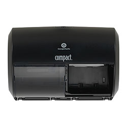 Compact® 2-Roll Side-by-Side Coreless High-Capacity Toilet Paper Dispenser, 11.5 in x 8 in, Black