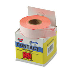 Consolidated Stamp Two-Line Pricemarker Labels, 0.44 x 0.81, Fluorescent Red, 1,000/Roll, 3 Rolls/Box