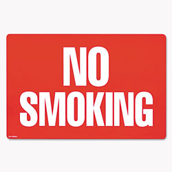 Consolidated Stamp Two-Sided Signs, No Smoking/No Fumar, 8 x 12, Red