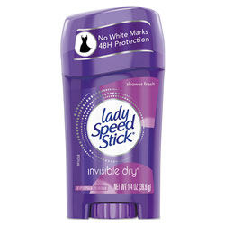 Lady Speed Stick® Invisible Dry Antiperspirant, Fresh, 1.4 oz, White, 12/Carton