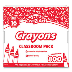 Cra-Z-Art® Crayons, 16 Assorted Colors, 800/Pack