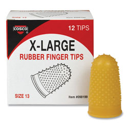 Cosco Fingertip Pads, Size 13, Extra Large, Amber, 12/Pack