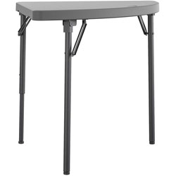 Dorel Zown Classic 24 in Corner Blow Mold Fold Table - Half Moon Top - 3 Legs - 29.50 in Table Top Width x 29.20 in Table Top Depth - 29.50 in Height - Gray - High-density Polyethylene (HDPE), Resin