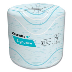 Cascades Signature Bath Tissue, 2-Ply, 4 x 4, White, 400 Sheets/Roll, 48 Rolls/Carton