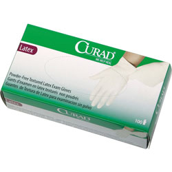 Curad Latex Exam Gloves, Powder-Free, Large, 100/Box (MIICUR8106)