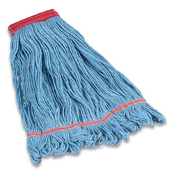Coastwide Professional™ Looped-End Wet Mop Head, Cotton/Rayon/Polyester Blend, Large, 5 in Headband, Blue
