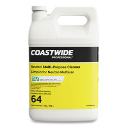 Coastwide Professional™ Neutral Multi-Purpose Cleaner 64 Eco-ID Concentrate, Citrus Scent, 1 gal Bottle, 4/Carton