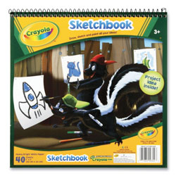Crayola Animal Animations Wirebound Sketchpad, Unruled, Gold/Green Cover, 40 White 9 x 9 Sheets