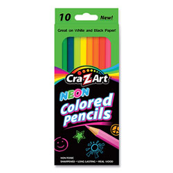 Cra-Z-Art® Neon Colored Pencils, 10 Assorted Lead/Barrell Colors, 10/Set