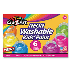 Cra-Z-Art® Neon Washable Kids' Paint, 6 Assorted Colors, 2 oz, 6/Set