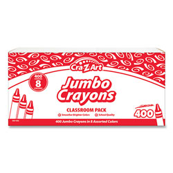 Cra-Z-Art® Jumbo Crayons, 8 Assorted Colors, 400/Pack