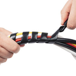 D-Line® Cable Tidy Wrap, 0.25" - 2" Diameter x 98" Long, Black (DLNCTW25B)