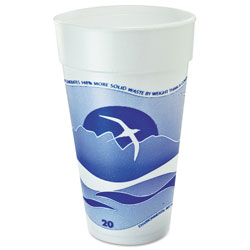 Dart Horizon Foam Cup, Hot/Cold, 20oz., Printed, Blueberry/White, 25/Bag, 20/CT (20J16HDART)