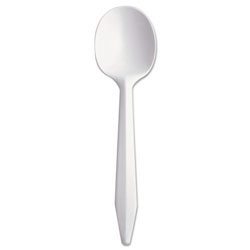 Dart Style Setter Mediumweight Plastic, Spoons, White, 5.6", 1000/Carton