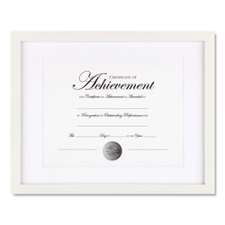 Dax Wood Gallery Frame with Beveled Mat, 11 x 14, White