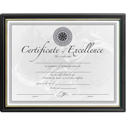 Dax Certificate Frame, 8-1/2 in x 11 in, Black/Gold