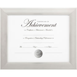 Burnes Document Frame - 8.50 in x 11 in Frame Size - Rectangle - Vertical, Horizontal - Silver