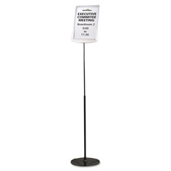 Durable Sherpa Infobase Sign Stand, Acrylic/Metal, 40 in-60 in High, Gray