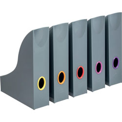 Durable VARICOLOR Magazine Rack Set, Gray/Multicolor - 5 pack - Gray, Multicolor - 5 / Carton